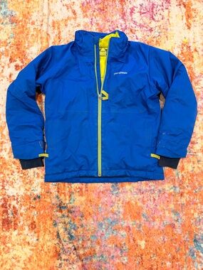 Patagonia XS Blue Insulated Jacket Full Zip Ski Coat Hooded (play condition)